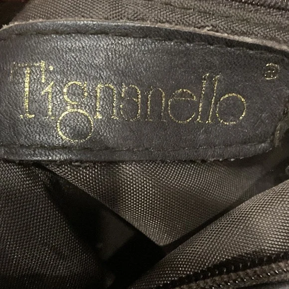 Tignanello leather  brown  handbag handle purse leather front pocket - Picture 5 of 5